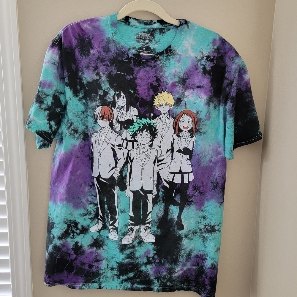 My Hero Academia Shirt Tie Dye Size Medium Graphic T-shirt Anime Manga #2141